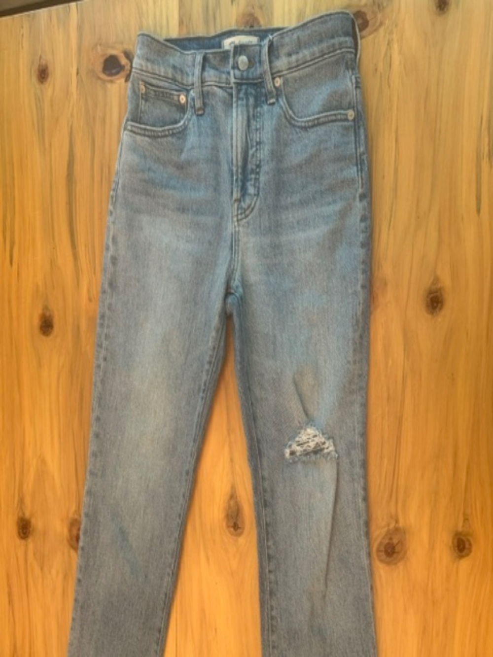 Madewell The Perfect Vintage Crop Jeans Size 25 High Rise Distressed Raw Hem Den